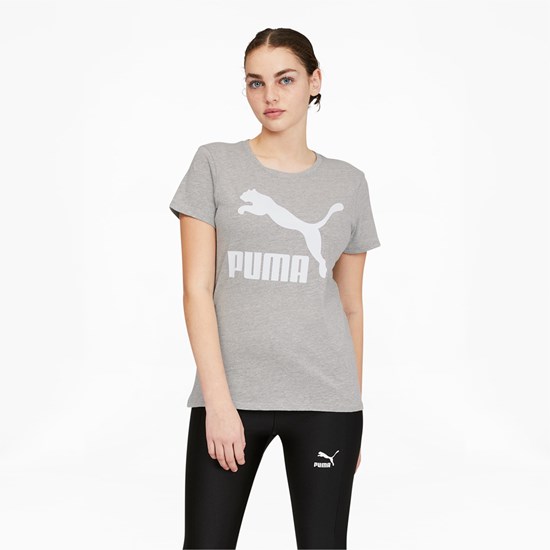 Dámské Běžecké Tričko Puma Classics Logo Světle Bílé | 074BZQJKE