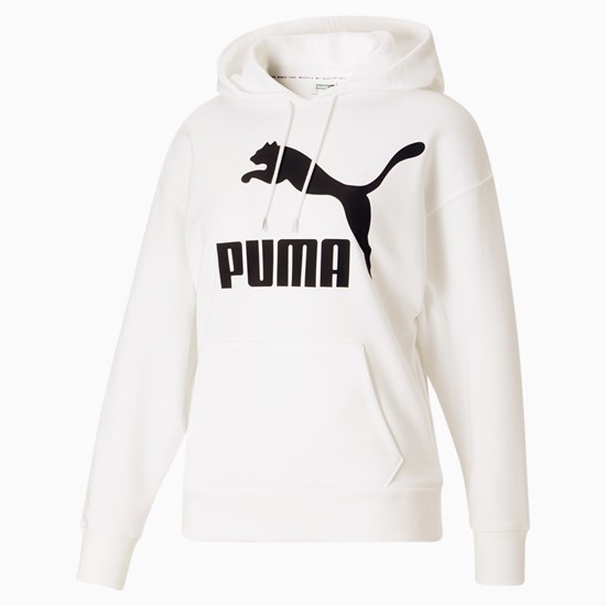 Dámské Mikiny S Kapucí Puma Classics Logo Bílé Černé | 073981-ONS