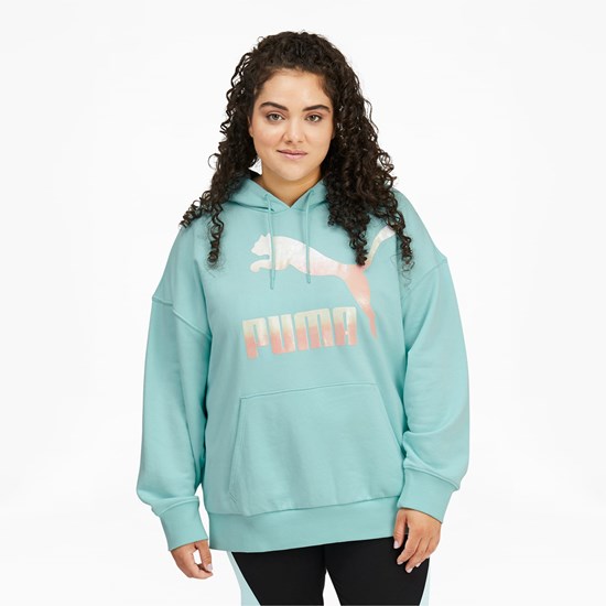 Dámské Mikiny S Kapucí Puma Classics Logo PL Blankyt | 453609-LAX