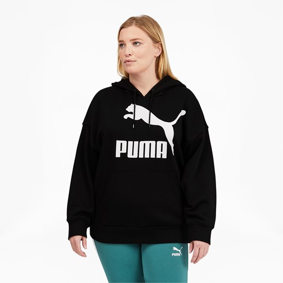 Dámské Mikiny S Kapucí Puma Classics Logo PL Černé | 830276-GNV