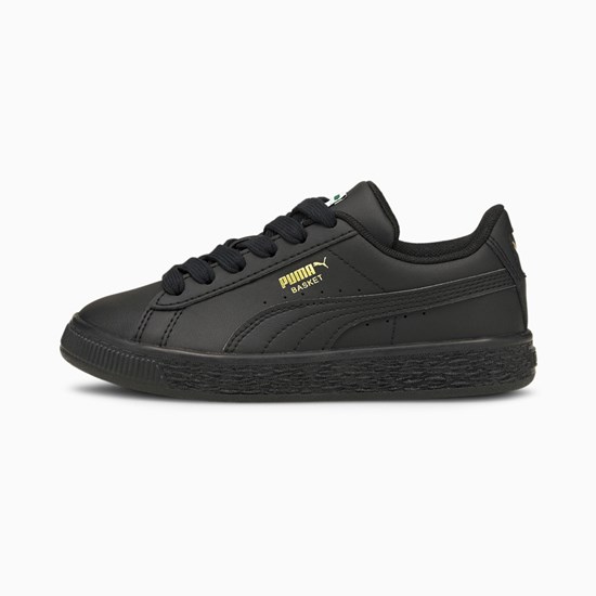 Dívčí Tenisky Puma Basket Classic XXI Little Černé Černé | 420ZQRSOM