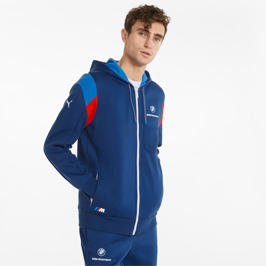 Pánské Bundy Puma BMW M Motorsport S Kapucí Sweat Blankyt | 581469-RPK