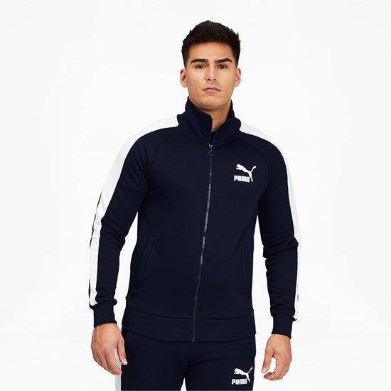 Pánské Bundy Puma Iconic T7 Track Peacoat | 301457-FOL