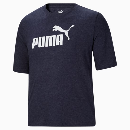 Pánské Běžecké Tričko Puma Essentials Heathe BT Peacoat | 305NGUIJM