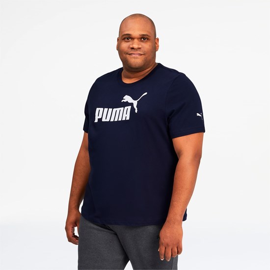 Pánské Běžecké Tričko Puma Essentials Logo BT Peacoat | 980DAQUMS