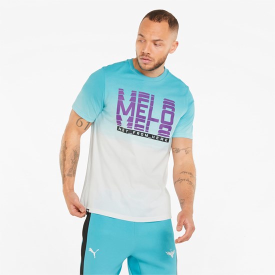 Pánské Běžecké Tričko Puma Melo Fade Krátké Sleeve Basketball Blankyt | 860BTRQAD