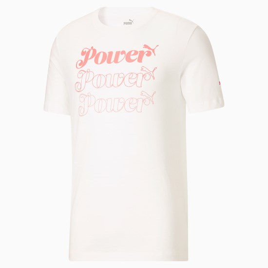 Pánské Běžecké Tričko Puma Power Pink Bílé | 584HFLKEM