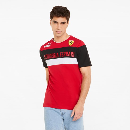 Pánské Běžecké Tričko Puma Scuderia Ferrari Race SDS Rosso Corsa | 503ZLQPRD