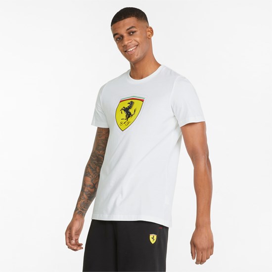 Pánské Běžecké Tričko Puma Scuderia Ferrari Race Color Shield Bílé | 816CJVBXY