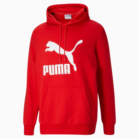 Pánské Mikiny S Kapucí Puma Classics Logo Červené Bílé | 362954-QWS