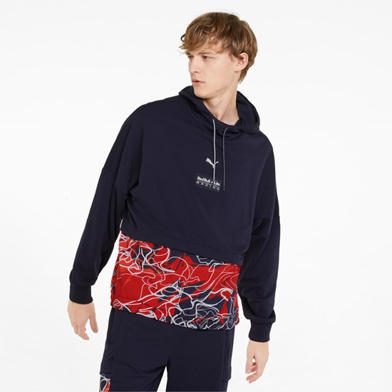 Pánské Mikiny S Kapucí Puma Red Bull Závodní Printed Night Sky | 972436-LYN