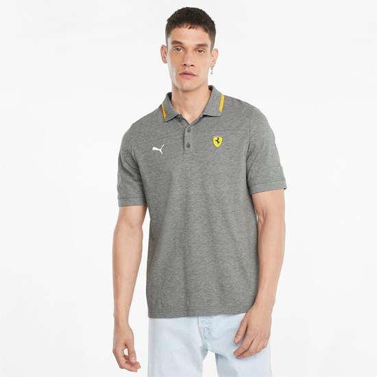 Pánské Polo Triko Puma Scuderia Ferrari Race Medium Gray Heather | 058SZFCEV