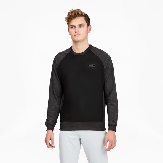 Pánské Svetry Puma EGW CLOUDSPUN PM Golfové Crewneck Černé | KYXHA8495